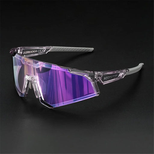ROCKBROS SP291 Photochromic Lens Outdoor Glasses Windproof Cycling Eye Protection Goggles - Transparent Purple - 1