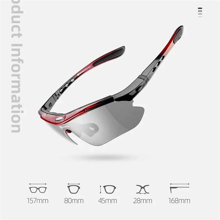 ROCKBROS 0089 Outdoor Cycling Glasses Men Women Sunglasses MTB Road Bike Goggles - Photochromic / Black - 6
