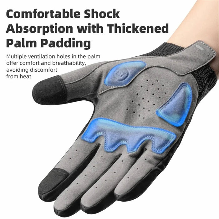 ROCKBROS S338 Men Cycling Gloves Road Bike Touch Screen Full Finger Knitted Mittens - S - 5