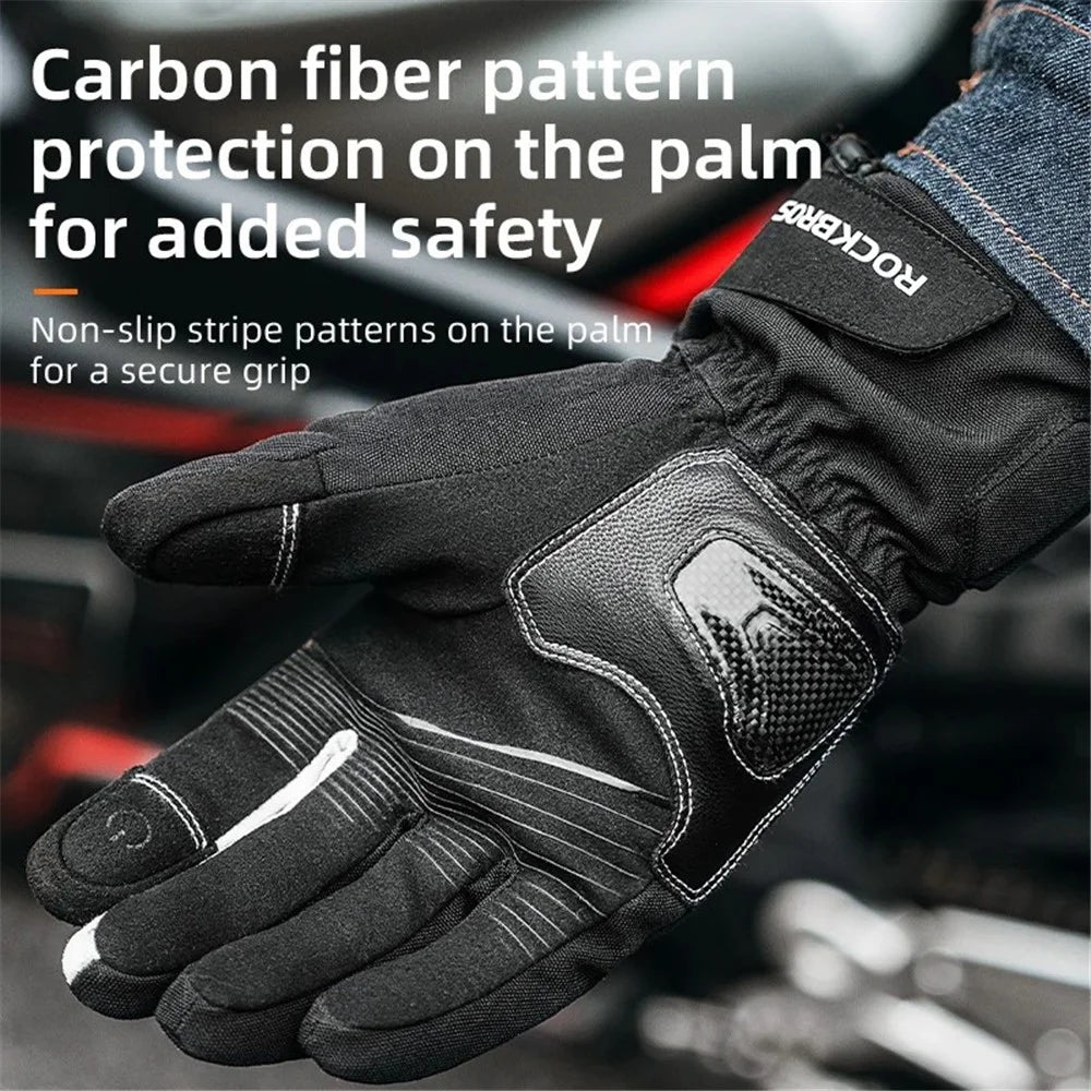 ROCKBROS MT023 Motorcycle Gloves Full Finger Touch Screen Men Windproof Mittens - S - 6