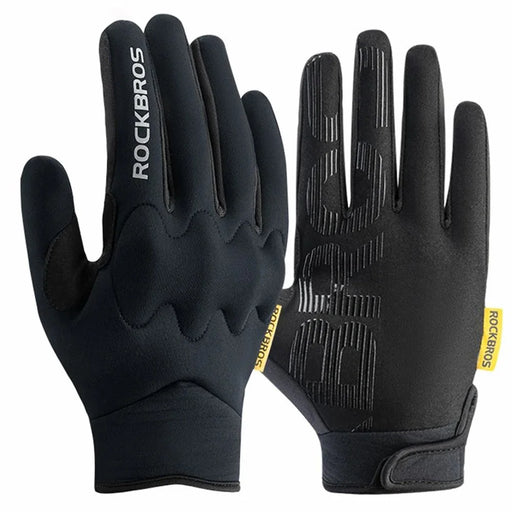 ROCKBROS MT025 1 Pair Outdoor Cycling Gloves Anti-skid Touch Screen Full Finger Gloves - Black / S - 1