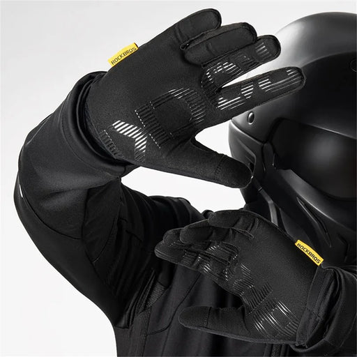 ROCKBROS MT025 1 Pair Outdoor Cycling Gloves Anti-skid Touch Screen Full Finger Gloves - Black / S - 2