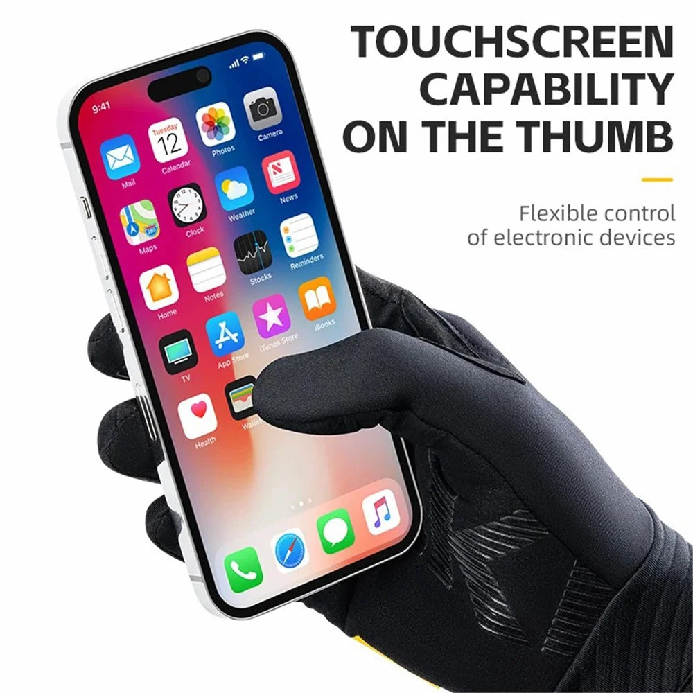 ROCKBROS MT025 1 Pair Outdoor Cycling Gloves Anti-skid Touch Screen Full Finger Gloves - Black / S - 3