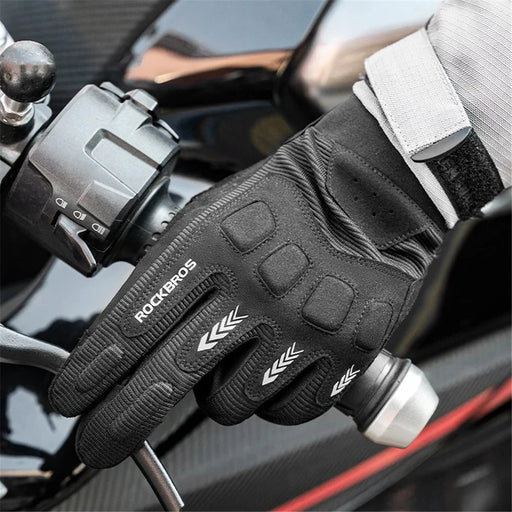 ROCKBROS MT016 1 Pair Outdoor Cycling Protection Gloves Touch Screen Full Finger Gloves - Black+Grey S - 2