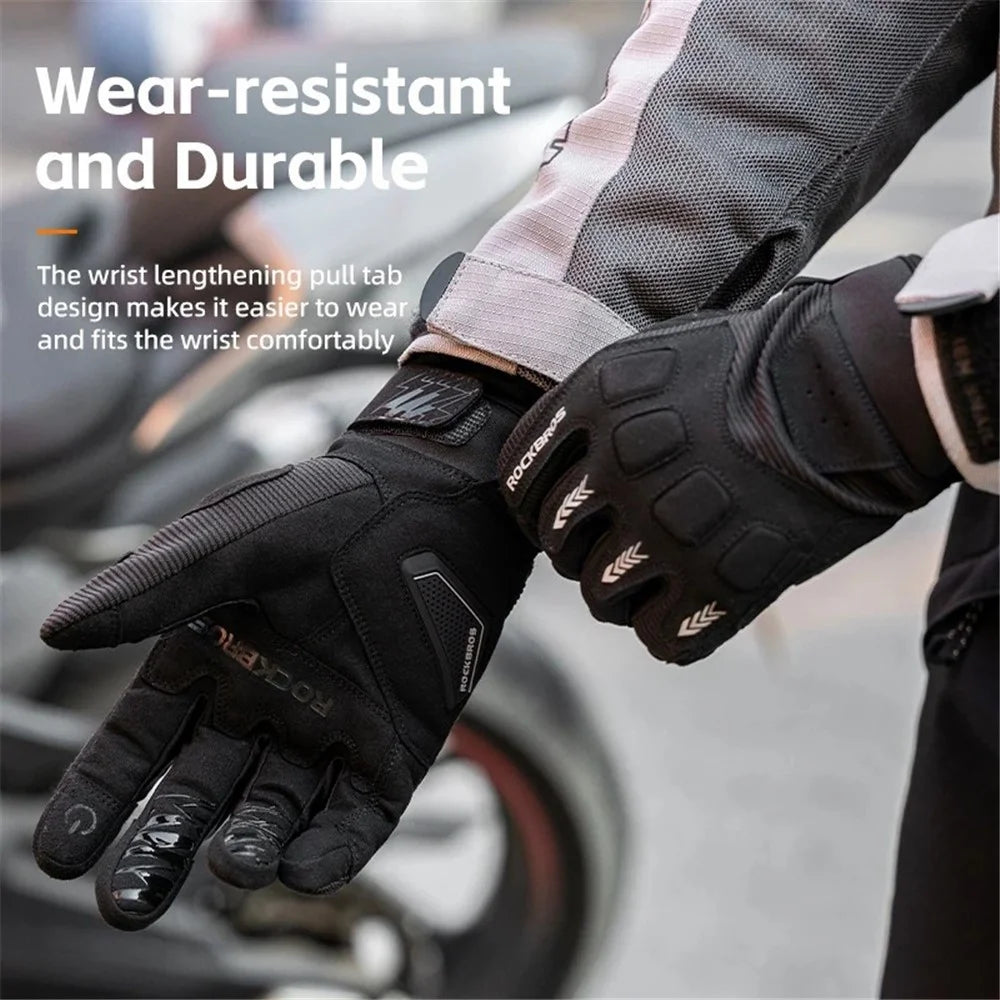 ROCKBROS MT016 1 Pair Outdoor Cycling Protection Gloves Touch Screen Full Finger Gloves - Black+Grey S - 6