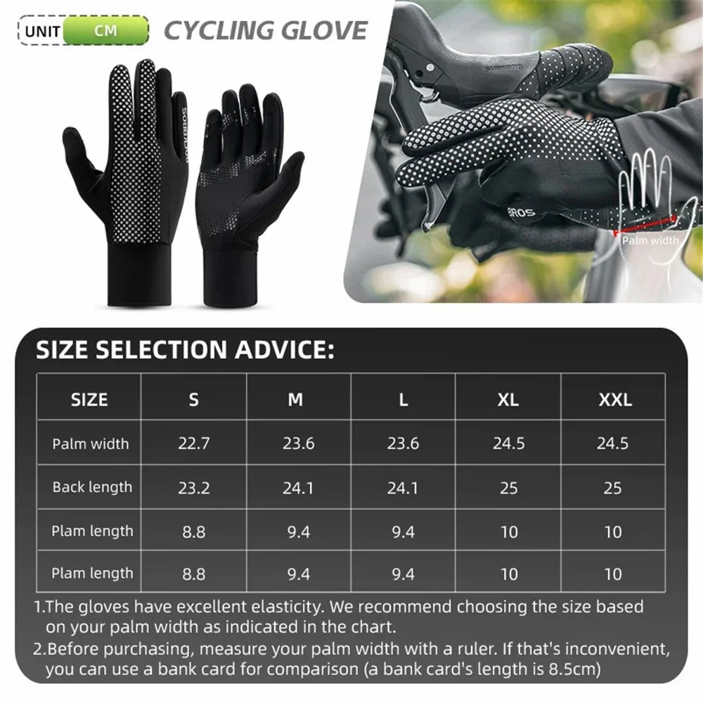 ROCKBROS S343 1 Pair Outdoor Cycling Full Finger Gloves Breathable Anti-skid Touch Screen Gloves - Black S - 6