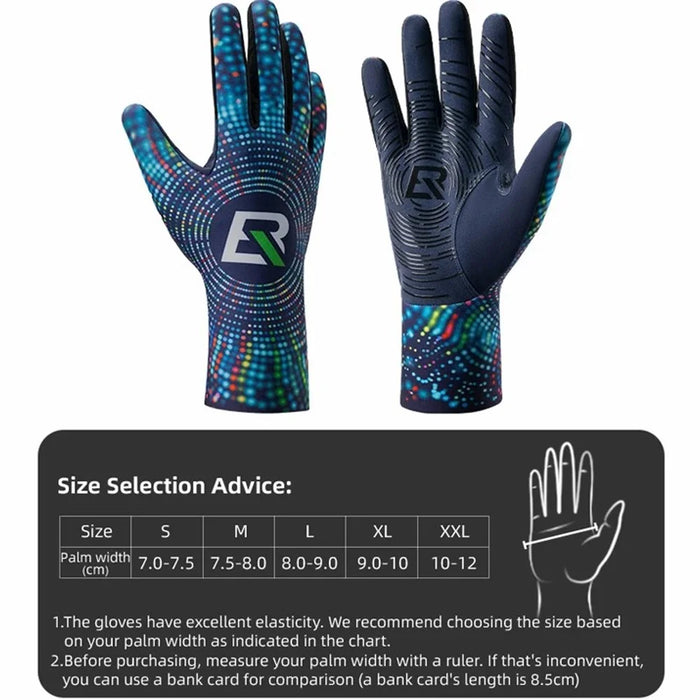 ROCKBROS S340 1 Pair Outdoor Cycling Gloves Anti-skid Warm Full Finger Gloves - Dark Blue / S - 6