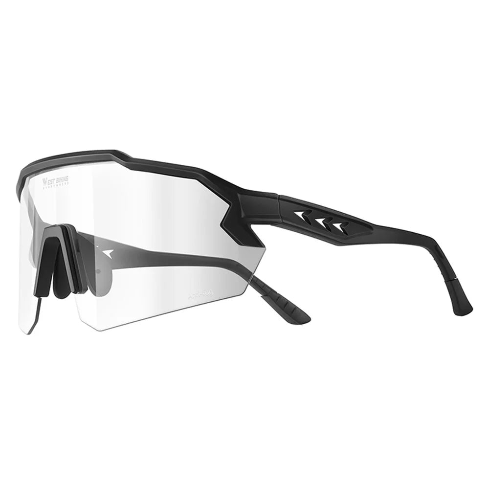 WEST BIKING YP0703164 TR90 Frame Anti-fog Cycling Glasses UV400 Photochromic Sunglasses - Black - 2