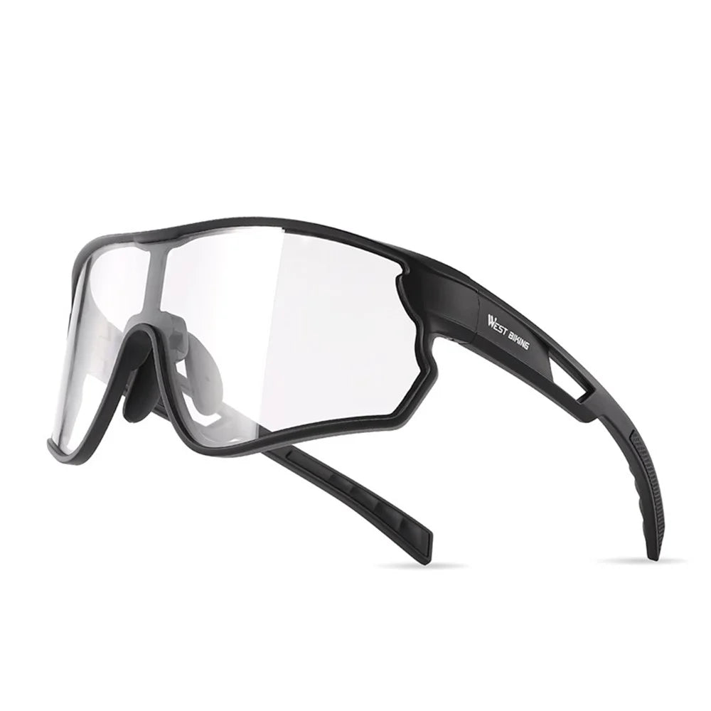 WEST BIKING YP0703161 Photochromic Cycling Sunglasses MTB Road Bike Windproof TR90 Frame Goggles - Black - 1