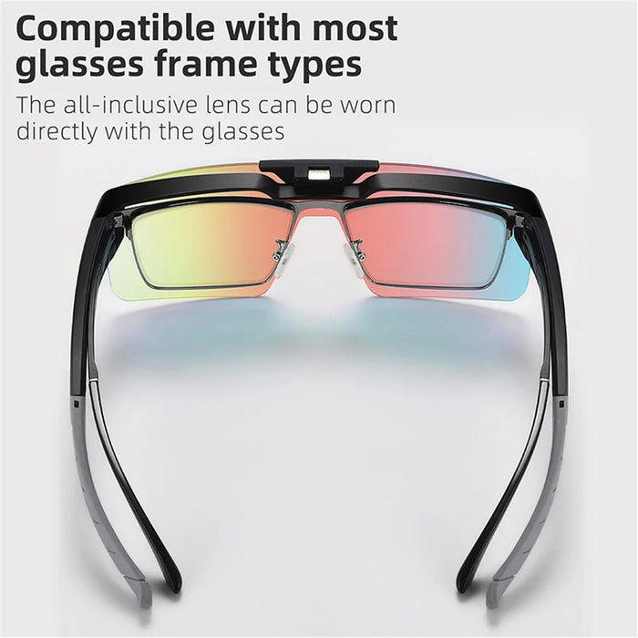 WEST BIKING YP0703158 Night Vision Lens Flip Up Glasses Night Cycling Driving Goggles - Cyan - 5
