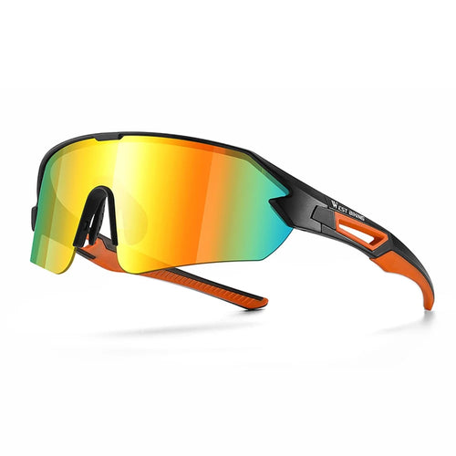 WEST BIKING Colorful Coating Lens Cycling Running Glasses Men Women Outdoor Sunglasses - Black+Orange - 1