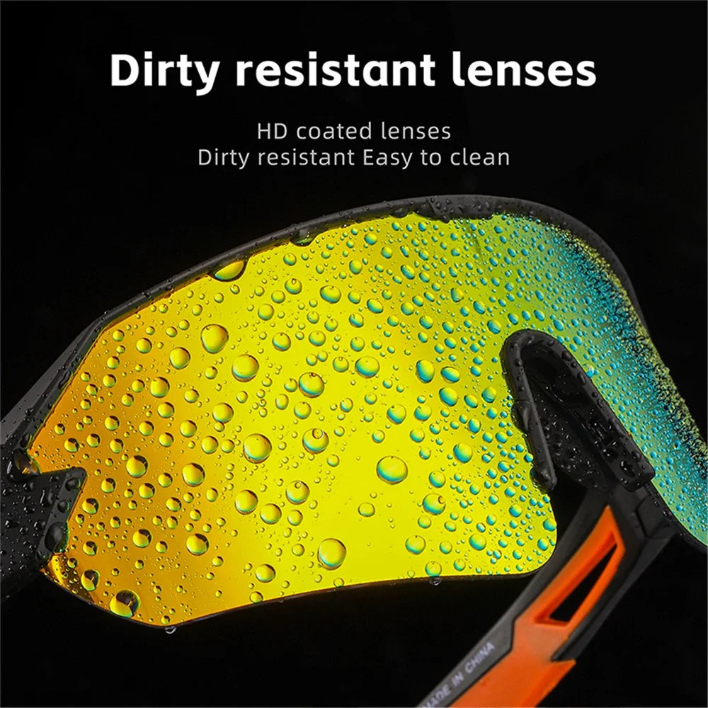 WEST BIKING Colorful Coating Lens Cycling Running Glasses Men Women Outdoor Sunglasses - Black+Orange - 4