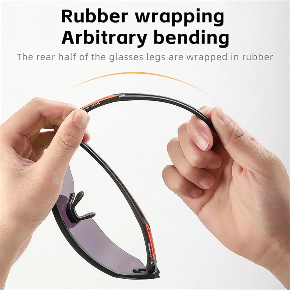 WEST BIKING Colorful Coating Lens Cycling Running Glasses Men Women Outdoor Sunglasses - Black+Orange - 5