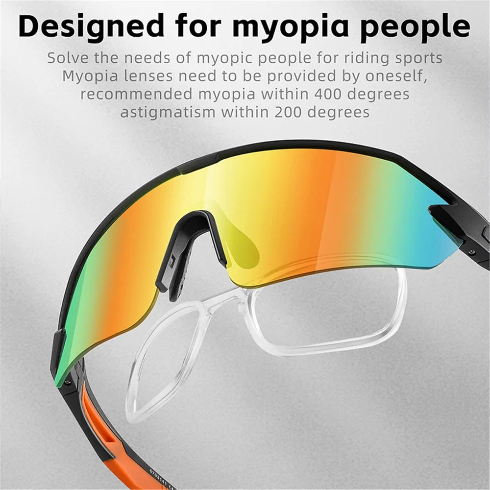 WEST BIKING Colorful Coating Lens Cycling Running Glasses Men Women Outdoor Sunglasses - Black+Orange - 7