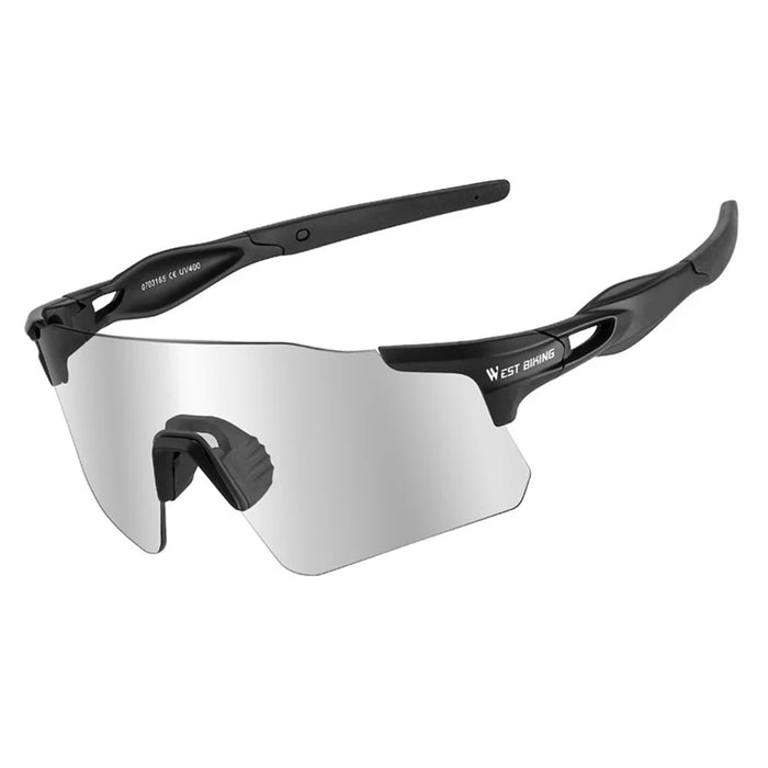 WEST BIKING YP0703165 Anti-fog Photochromic Sunglasses Windproof Cycling Goggles Outdoor Eyewear - Black - 1