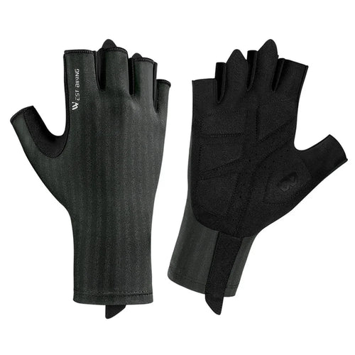 WEST BIKING YP0211247 1 Pair Anti-Skid Cycling Gloves Unisex Bike Breathable Half Finger Gloves - Black M - 1