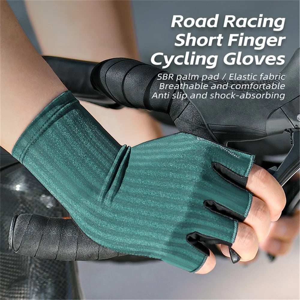 WEST BIKING YP0211247 1 Pair Anti-Skid Cycling Gloves Unisex Bike Breathable Half Finger Gloves - Black M - 4
