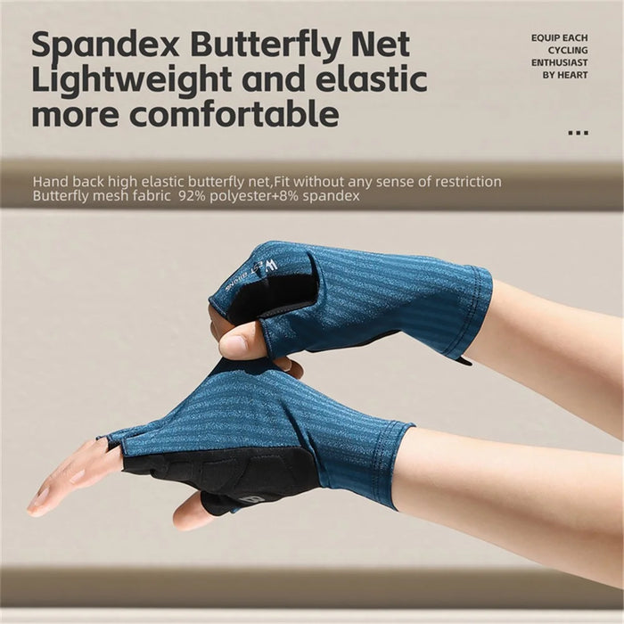 WEST BIKING YP0211247 1 Pair Unisex Cycling Gloves Anti-Skid Breathable Bike Half Finger Gloves - Red M - 6
