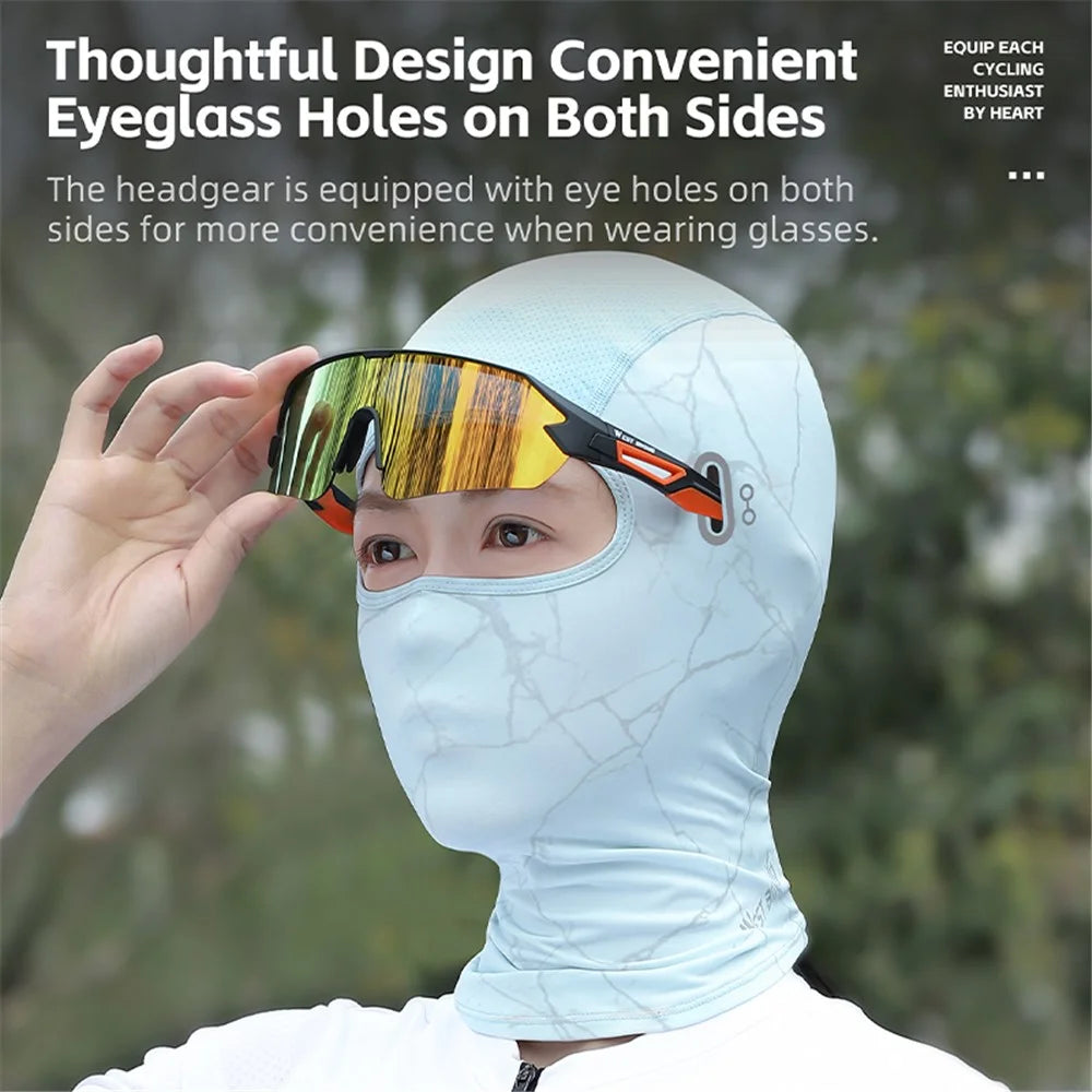 WEST BIKING YP0201417 Summer Sun Protection Photochromic Ice Silk Balaclava Face Mask - Baby Blue - 6