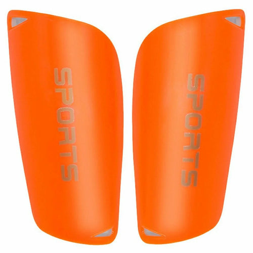 LINTORE WELT098 1 Pair Plastic + EVA Slip-In Shin Pads Soccer Leg Protector for Older Children - Orange - 1