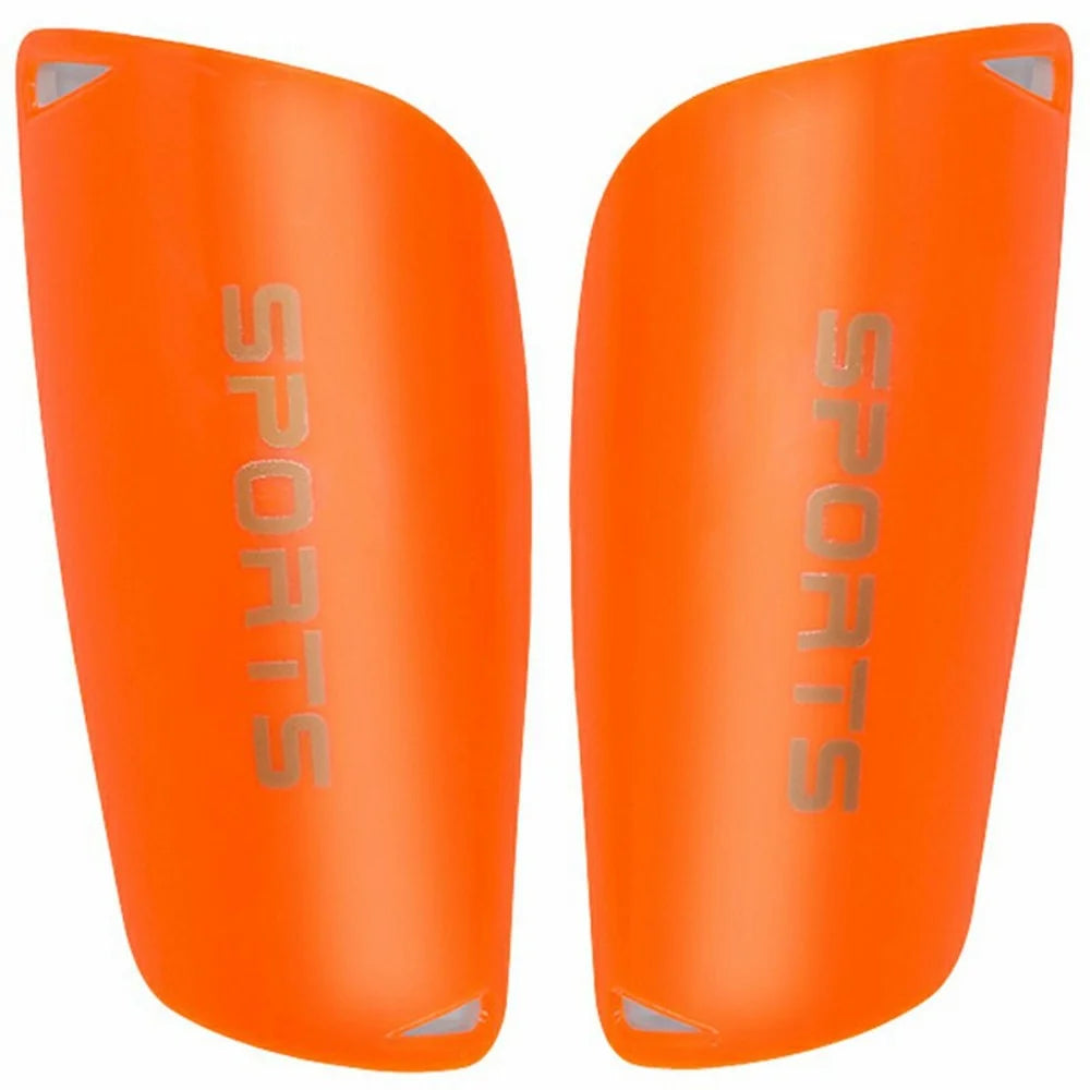 LINTORE WELT098 1 Pair Plastic + EVA Slip-In Shin Pads Soccer Leg Protector for Adult - Orange - 1