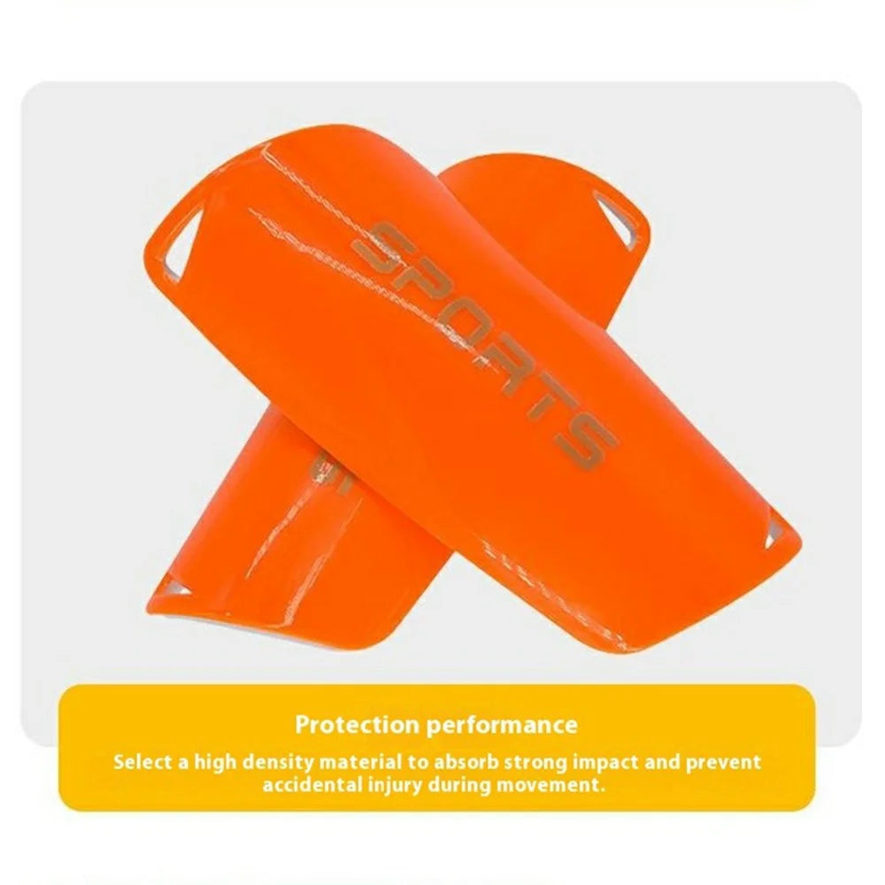 LINTORE WELT098 1 Pair Plastic + EVA Slip-In Shin Pads Soccer Leg Protector for Adult - Orange - 3