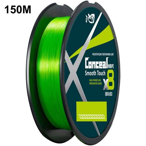 150m Length 8 Strands Braided Fishing Line Green Super Strong PE Smooth Touch Fishing Line - 0.4 - 1