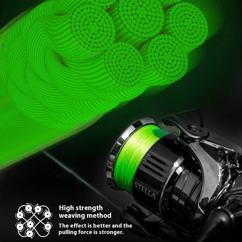 150m Length 8 Strands Braided Fishing Line Green Super Strong PE Smooth Touch Fishing Line - 0.4 - 2