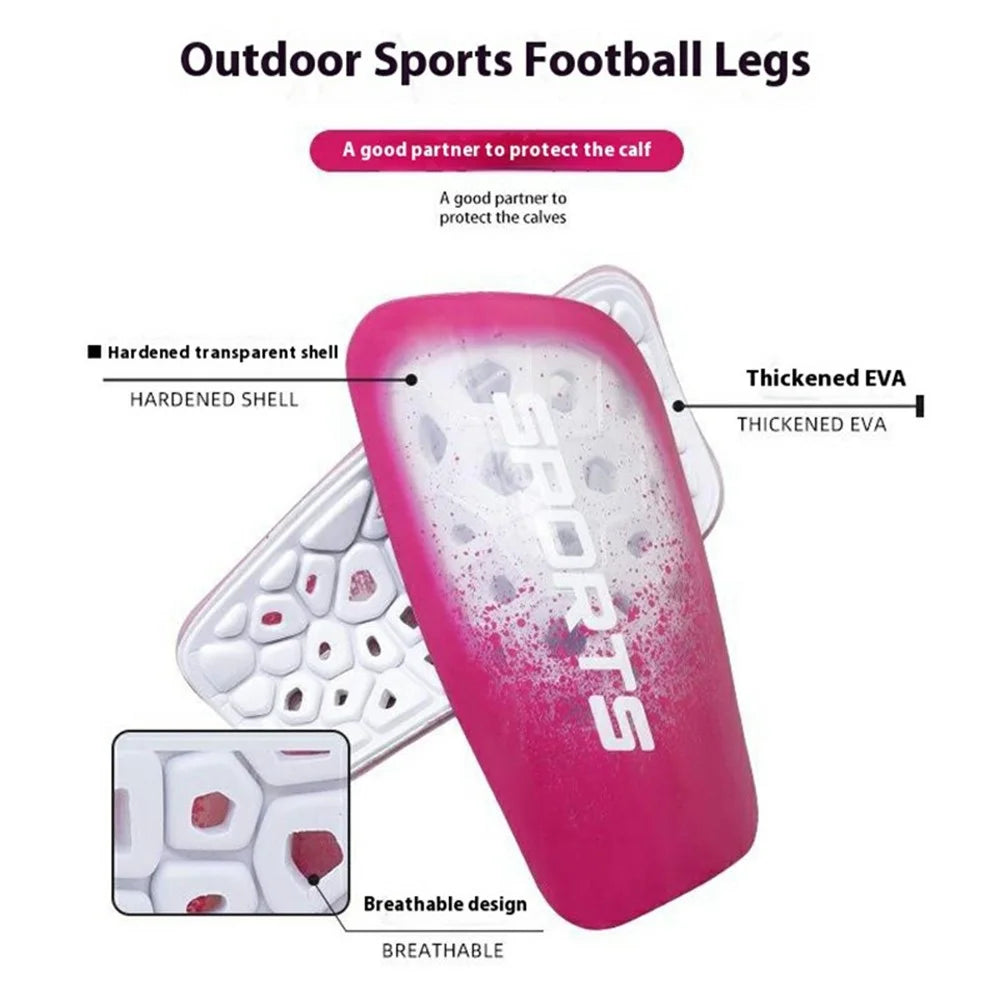 LINTORE 1 Pair Soccer Shin Guards Professional Player Long Socks Inserts Football Training Leg Protectors, Size L - Rose - 2