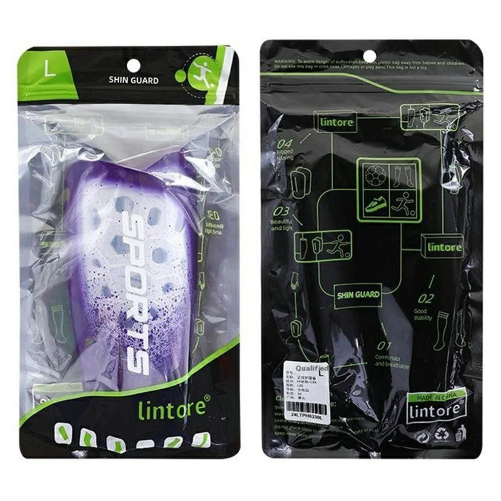 LINTORE 1 Pair Soccer Shin Guards Professional Player Long Socks Inserts Football Training Leg Protectors, Size L - Rose - 4