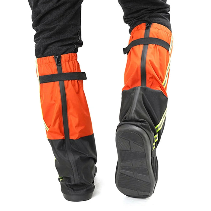 AOTU 1 Pair 240T Pongee Windproof Snow-proof Leg Gaiters Outdoor Climbing Skiing Shoe Cover - Orange / L - 3