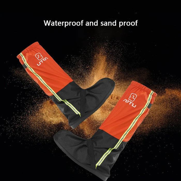 AOTU 1 Pair 240T Pongee Windproof Snow-proof Leg Gaiters Outdoor Climbing Skiing Shoe Cover - Orange / L - 4