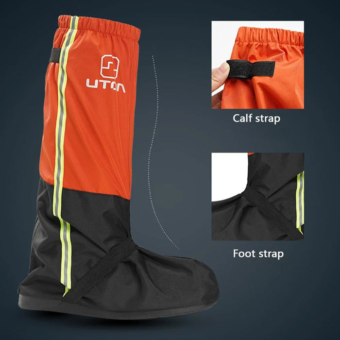 AOTU 1 Pair 240T Pongee Windproof Snow-proof Leg Gaiters Outdoor Climbing Skiing Shoe Cover - Orange / L - 5