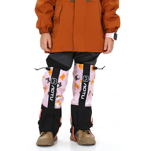 AOTU 1 Pair Waterproof Snow-proof Leg Gaiters Kids Outdoor Climbing Skiing Calf Cover - L / Pink Cat Pattern - 1