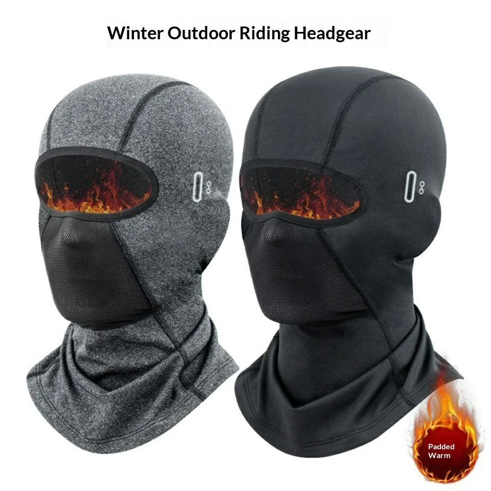 Motorcycle Face Mask Windproof Balaclava Winter Warm Ski Mask with Glasses Hole for Outdoor Cycling - Grey - 2