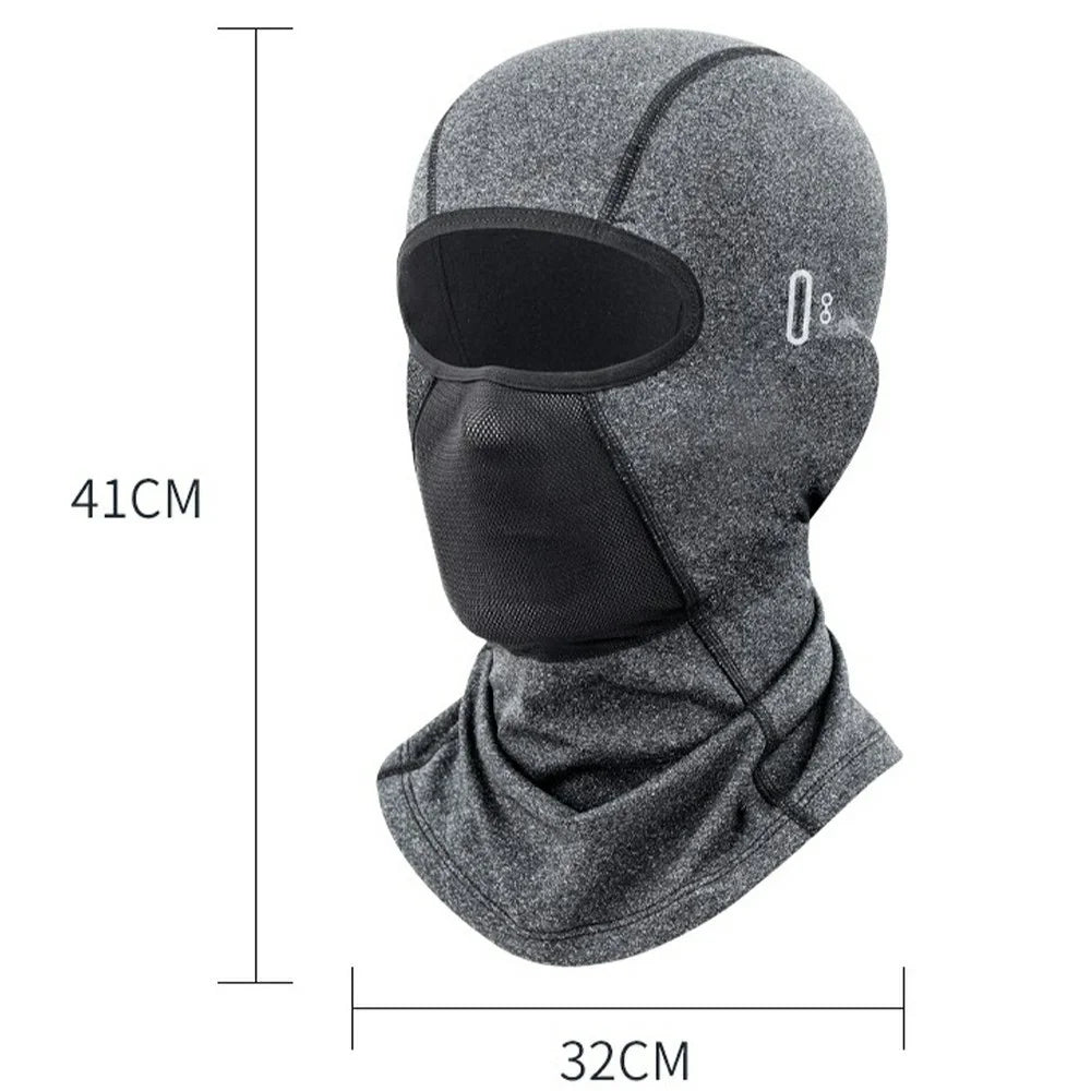 Motorcycle Face Mask Windproof Balaclava Winter Warm Ski Mask with Glasses Hole for Outdoor Cycling - Grey - 7