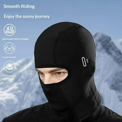 Balaclava Full Face Mask Windproof Warm Ski Mask with Eyeglass Holes for Outdoor Sports - Black - 2
