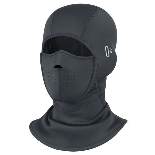 Magnetic Ski Face Mask Fleece Liner Windproof Balaclava Hood for Winter Cycling Skiing - Black - 1