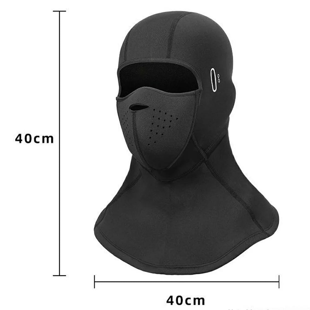 Magnetic Ski Face Mask Fleece Liner Windproof Balaclava Hood for Winter Cycling Skiing - Black - 5