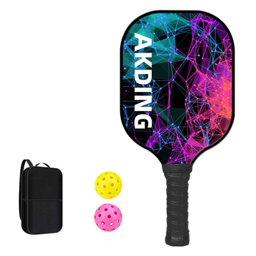 Poplar Wood Pickleball Paddle Set Lightweight Non-slip Handle with 2Balls and Storage Bag for Adult Kids - Vast Universe - 1
