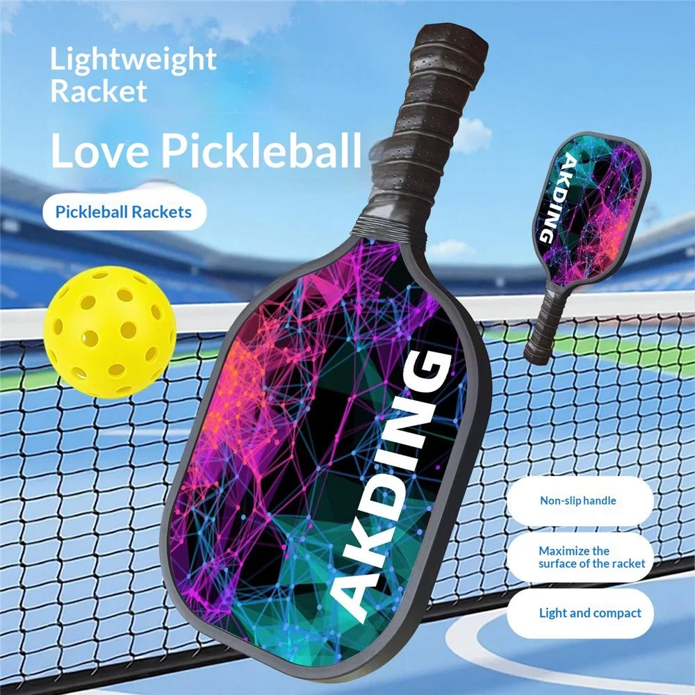 Poplar Wood Pickleball Paddle Set Lightweight Non-slip Handle with 2Balls and Storage Bag for Adult Kids - Vast Universe - 3