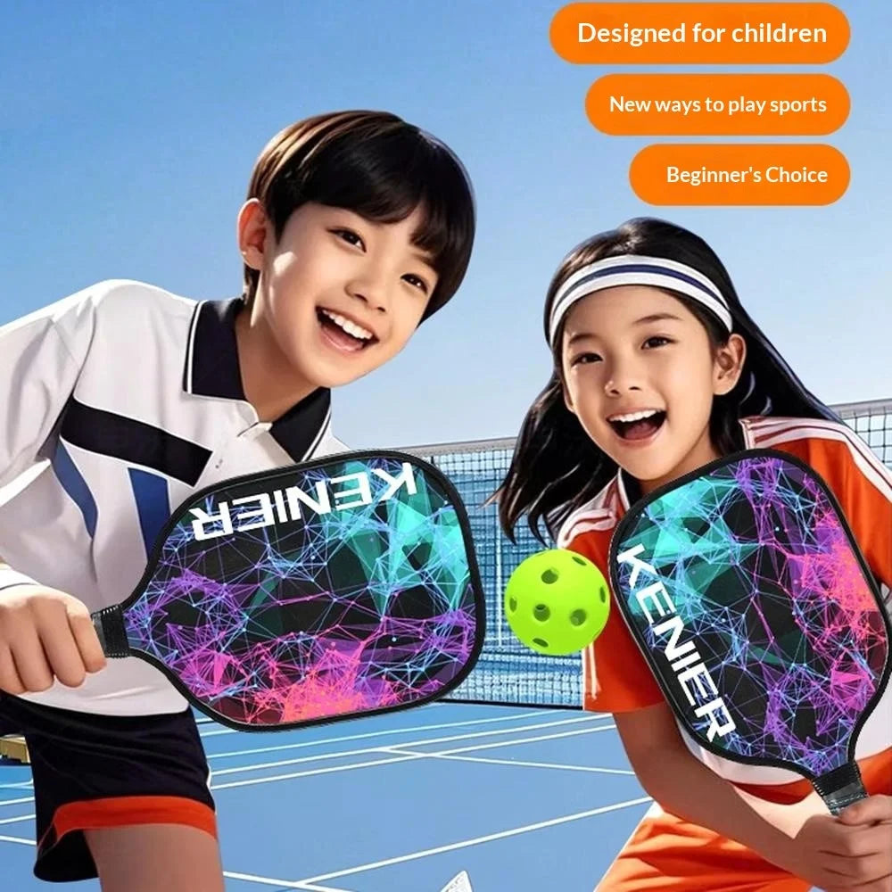 Poplar Wood Pickleball Paddle Set Lightweight Non-slip Handle with 2Balls and Storage Bag for Adult Kids - Vast Universe - 5