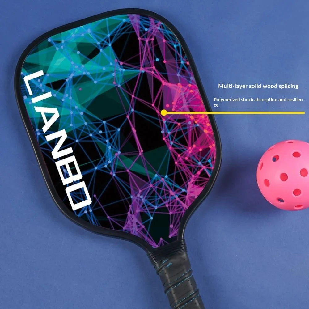 Poplar Wood Pickleball Paddle Set Lightweight Non-slip Handle with 2Balls and Storage Bag for Adult Kids - Vast Universe - 6