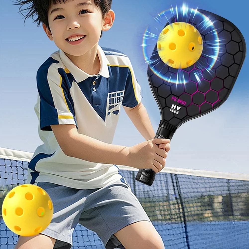 Poplar Wood Pickleball Paddle Set Lightweight Non-slip Handle with 2Balls and Storage Bag for Adult Kids - Vast Universe - 7