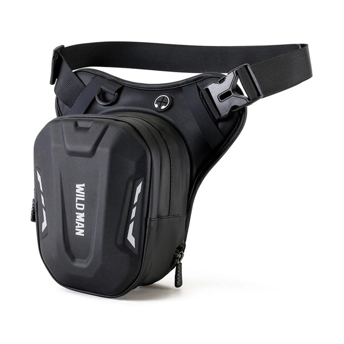 WILD MAN L1 Motorcycle Leg Bag 3L Hard Shell Waist Pack Tactical Thigh Bag for Cycling Riding - Black - 1