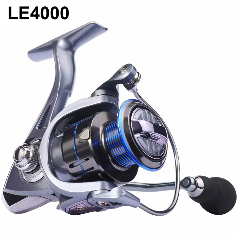 LE4000 Spinning Fishing Reels 12+1BB Metal Spool Reels 15KG Unloading Force Screw-In Handle - 1