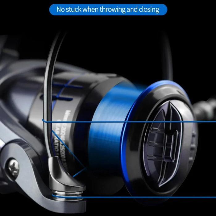 LE4000 Spinning Fishing Reels 12+1BB Metal Spool Reels 15KG Unloading Force Screw-In Handle - 5