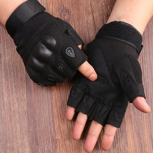 One Pair Cycling Gloves Mountain Bike Gloves with Hard Shell Outdoor Half Finger Workout Gloves Cycling Equipment - Black/M - 1