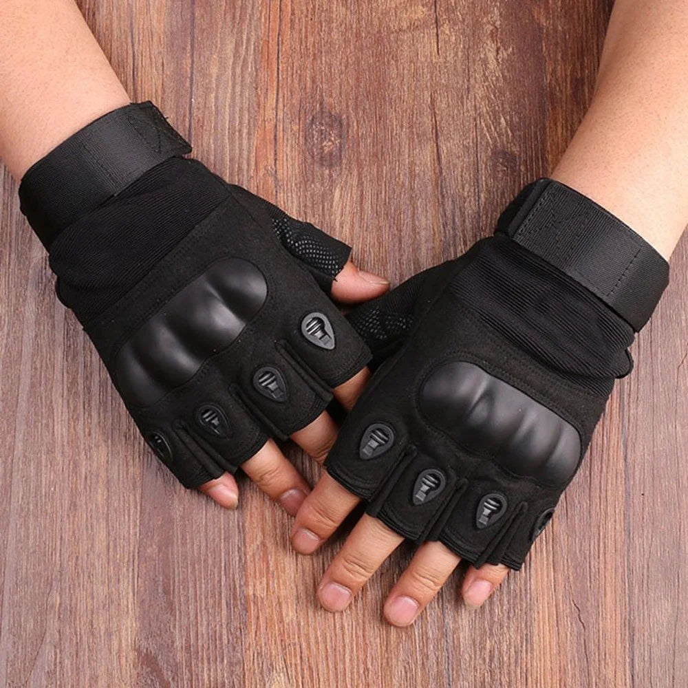 One Pair Cycling Gloves Mountain Bike Gloves with Hard Shell Outdoor Half Finger Workout Gloves Cycling Equipment - Black/M - 2