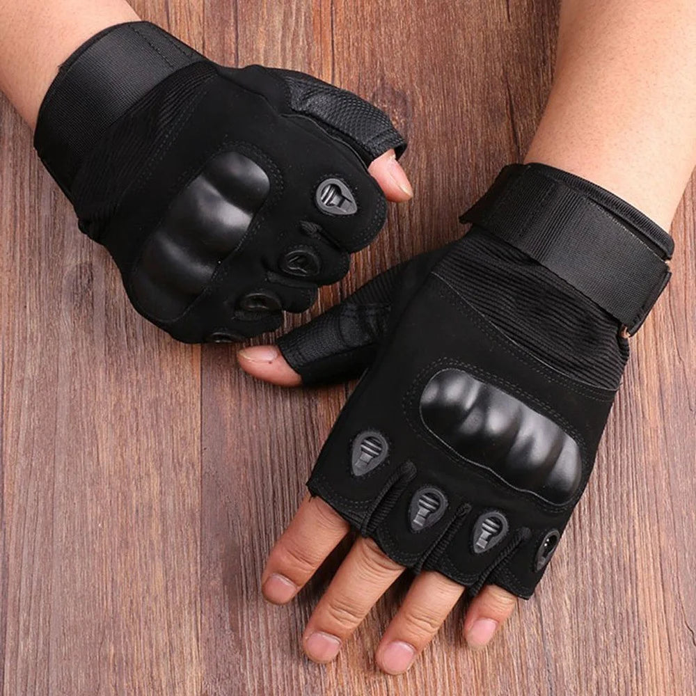 One Pair Cycling Gloves Mountain Bike Gloves with Hard Shell Outdoor Half Finger Workout Gloves Cycling Equipment - Black/M - 3